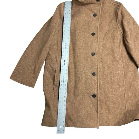 J Crew Coat 16 Brown Wool Blend Nello Gori Villa Italian Stadium‎ Cloth Camel - Picture 3 of 14